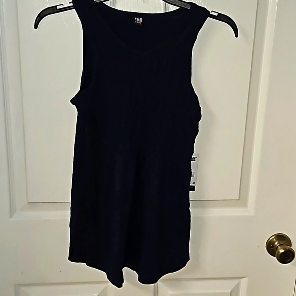 Star Ride Girls Navy Ruffle Tank Top Spring Summer Play Large 14/16